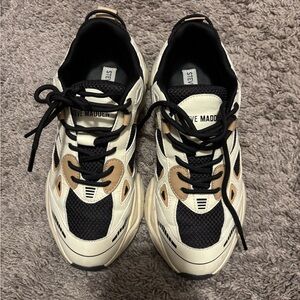 Steve Madden Black, Cream, and Tan Men's Sneakers